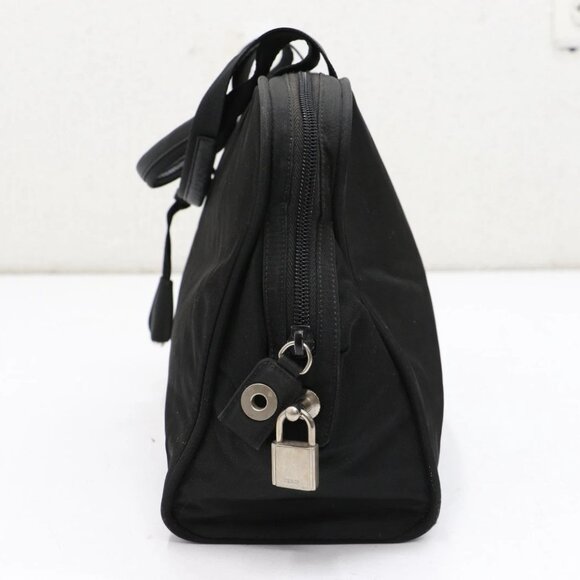 Prada Triangle Logo Black Nylon Handbag - Picture 13 of 16